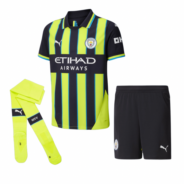 Manchester City Away 24/25 Kids Jersey and Shorts - With Tights