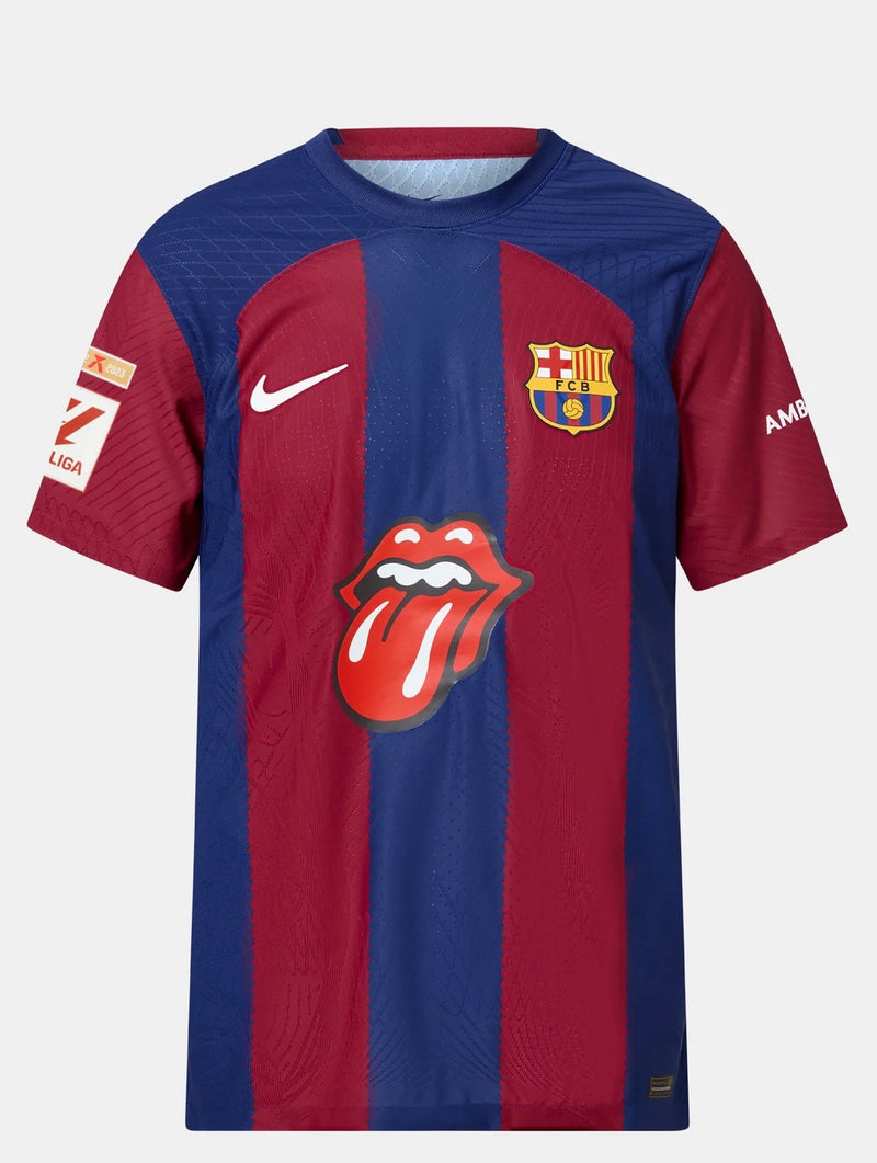 JERSEY FC BARCELONA x THE ROLLING STONES 23/24 Spelersversie - Gelimiteerde editie - Met patch LaLiga-winnaars