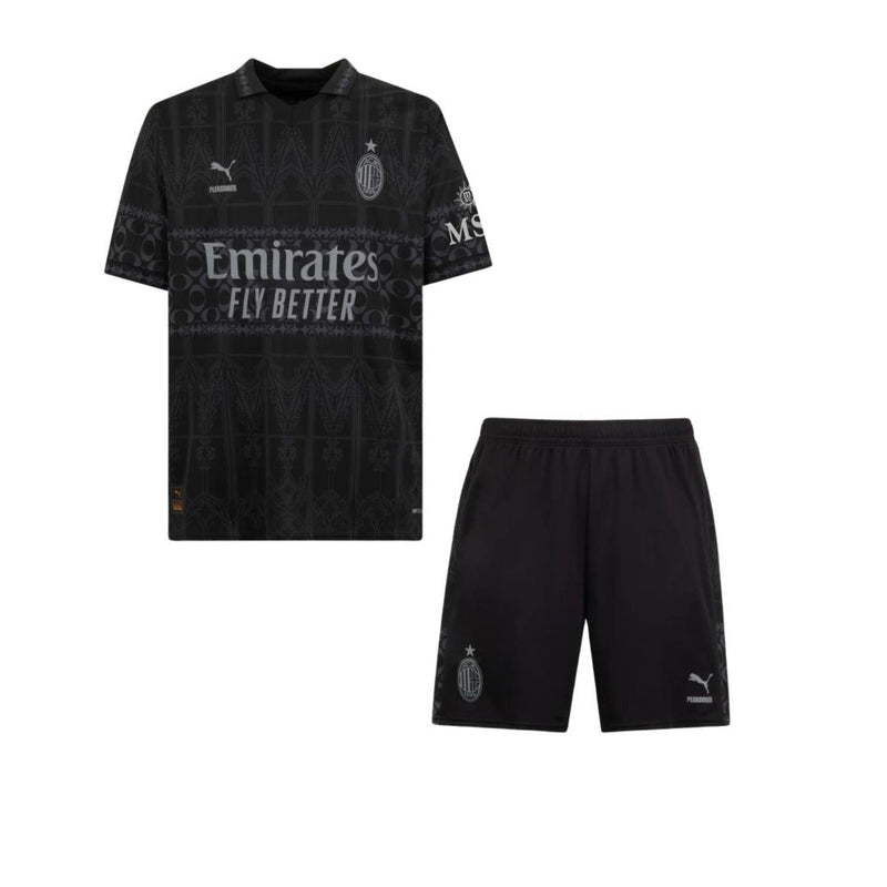 Trui en korte broek voor kinderen AC Milan X PLEASURES 2023/24 – DONKERE VERSIE