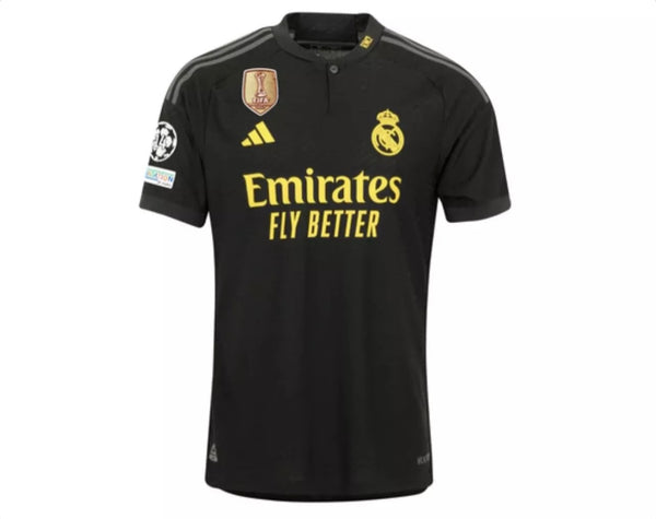 Jersey Real Madrid Man Derde Kit Zwart 23/24 Speler Versie – Met Patch CWC en UCL