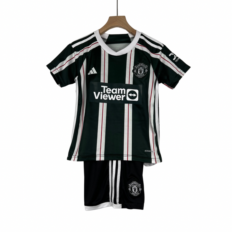 Jersey en shorts voor kinderen Manchester United derde 23/24