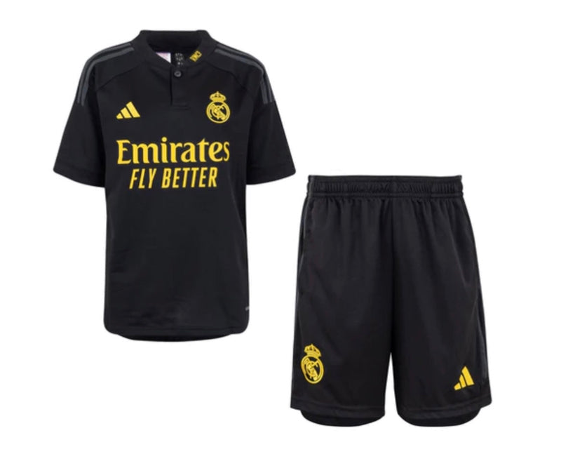 Jersey en korte broek voor kinderen Real Madrid derde tenue zwart 23/24