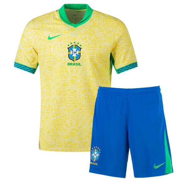 Jersey en Shorts voor Kinderen Brazilië Home 24/25