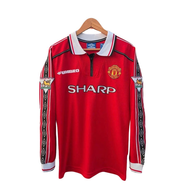 Jersey retro Manchester United Home long sleeve 98/99 - Whit Patch