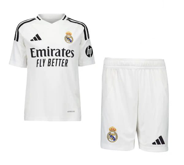 Trui en korte broek voor kinderen Real Madrid Eerste team Wit 24/25