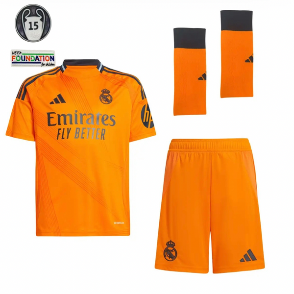 Jersey and Short Pants for Kids Real Madrid Away 24/25 With stockings and Patch UCL