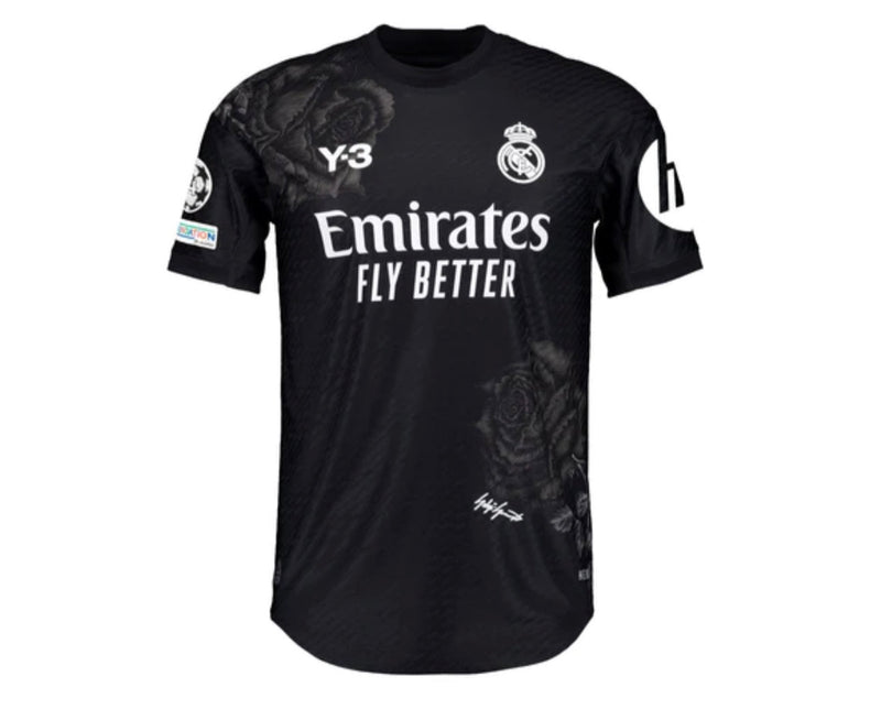 Jersey Real Madrid Keeper Vierde 23/24 Y-3 Zwart - Met Patch UCL