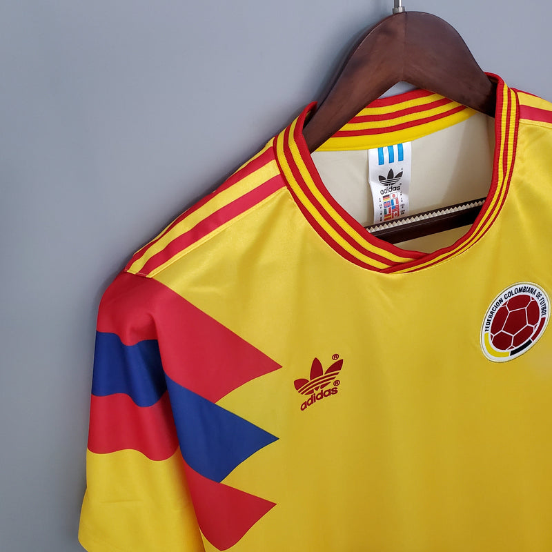 Jersey Thuisbasis van de Selectie Colombia Retro 1990