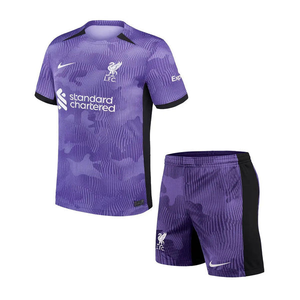 Kindershirt en shorts Liverpool Derde 23/24