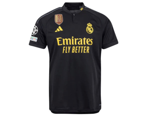 Jersey Real Madrid Man Derde Kit Zwart 23/24 – Met Patch CWC en UCL