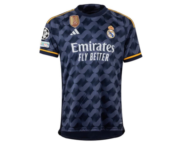 Jersey Real Madrid Man Segunda Equipacion Blue Marino 23/24 – With Patch CWC y UCL