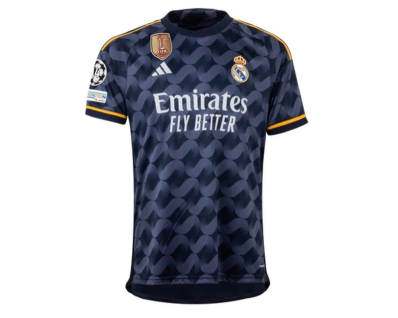 Jersey Real Madrid Man Segunda Equipacion Blue Marino 23/24 – With Patch CWC y UCL