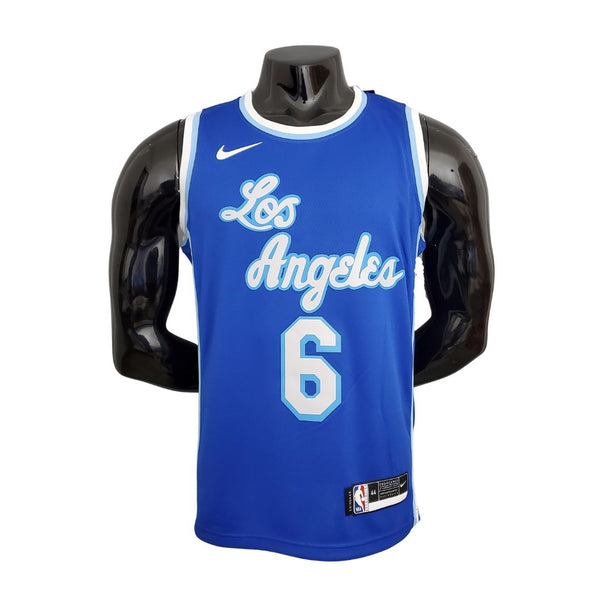 Jersey Los Angeles Lakers James#6 Latijnse Nacht (High Head) Blauw NBA