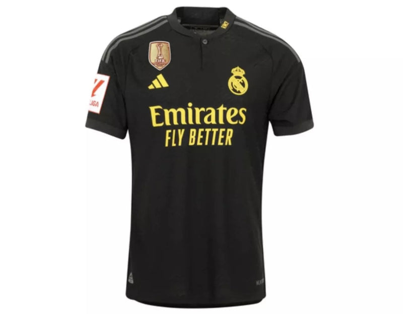 Jersey Real Madrid Man Derde Kit Zwart 23/24 Speler Versie – Met Patch LaLiga en CWC