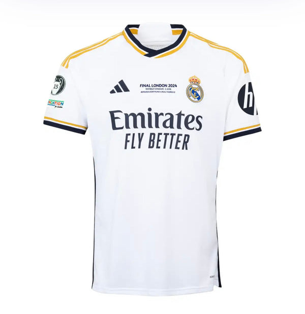 Jersey Real Madrid Man First Kit White 23/24 - With Patch UCL - Champions 15