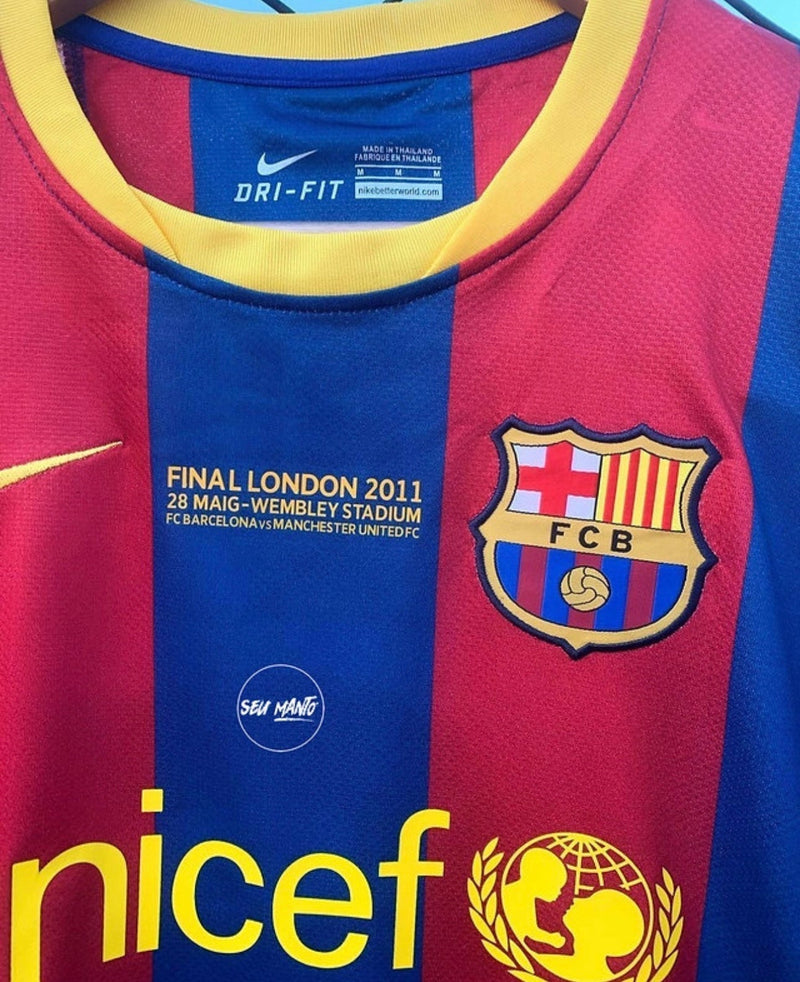 Jersey FC Barcelona Thuis Retro 10/11 - Witte Patch