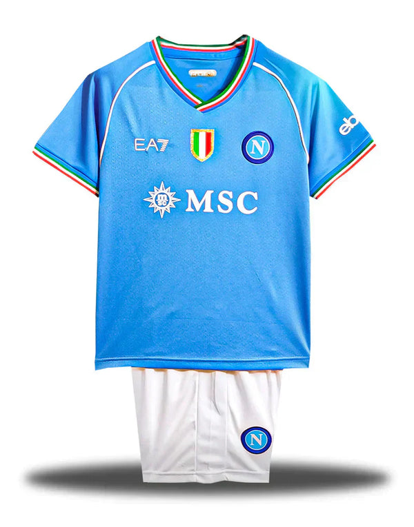 Jersey en korte broek voor kinderen Napoli Home 23/24