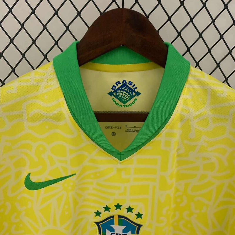 Jersey Brazilië Thuis Geel Fan 24/25