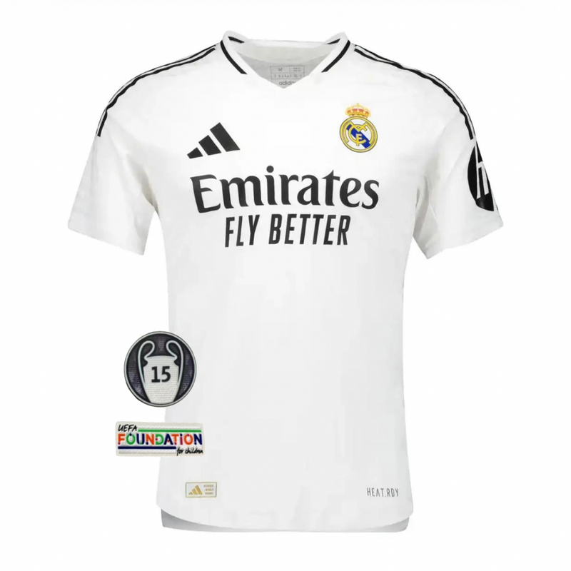 Jersey Real Madrid Man Eerste Kit Wit 24/25 Speler Versie - Whit Patch UCL