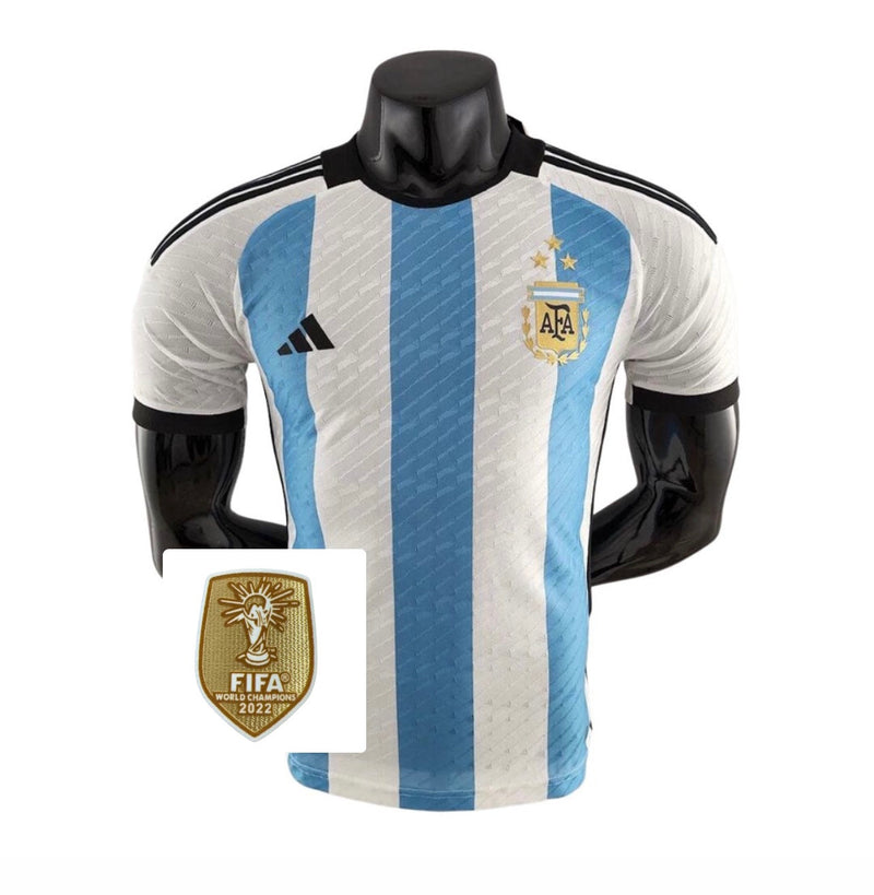 ARGENTINA I KIT JERSEY - 3 STARS 22/23 - WITH WORLD CUP CHAMPION PATCH - WHITE AND LIGHT BLUE - PLAYER VERSION