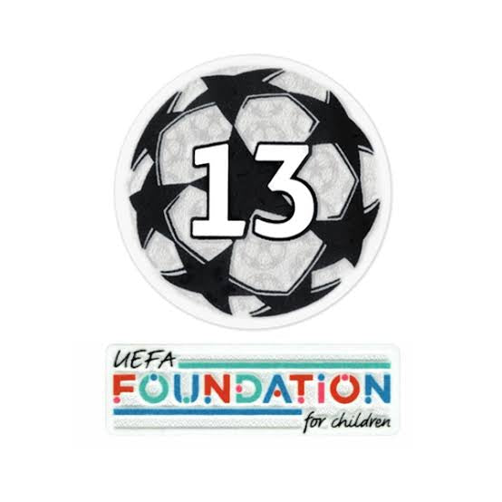 21-22 UCL Starball 13-voudig winnaar + UEFA Foundation-patchset (vrouwen) 21-22 UCL Starball 13-voudig winnaar + UEFA Foundation-patchset (Real Madrid)