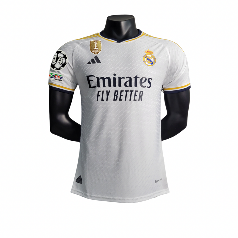 Jersey Real Madrid Man Eerste Kit Wit 23/24 Speler Versie - Met Patch CWC en UCL