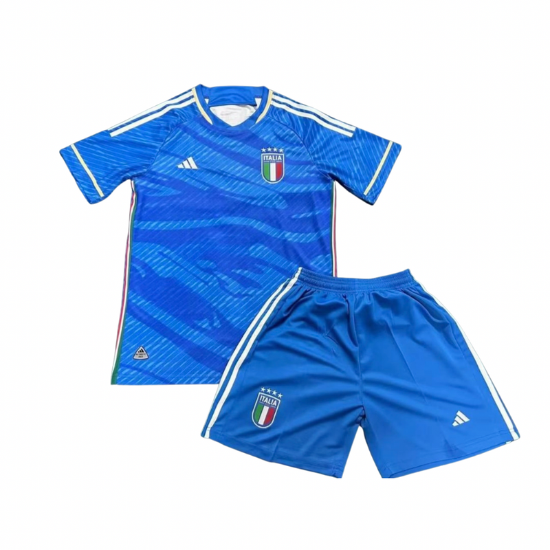 Kindershirt en shorts Italië 23/24 - Blauw