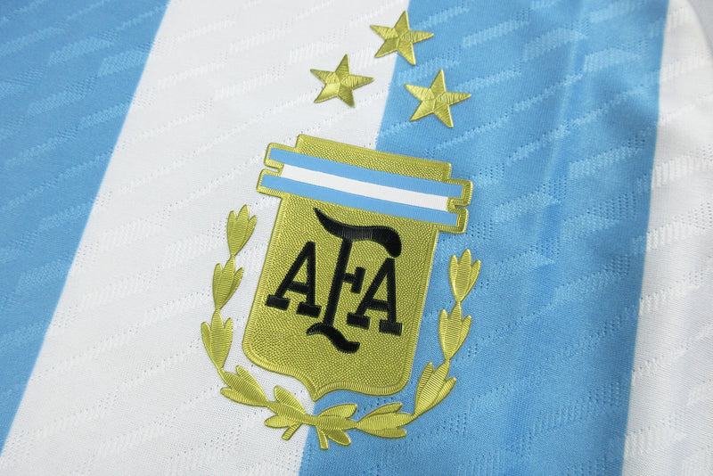 ARGENTINA JERSEY I EQUIPMENT 22/23 - WHITE AND LIGHT BLUE - PLAYER VERSION - WORLD CUP/Champion PATCH