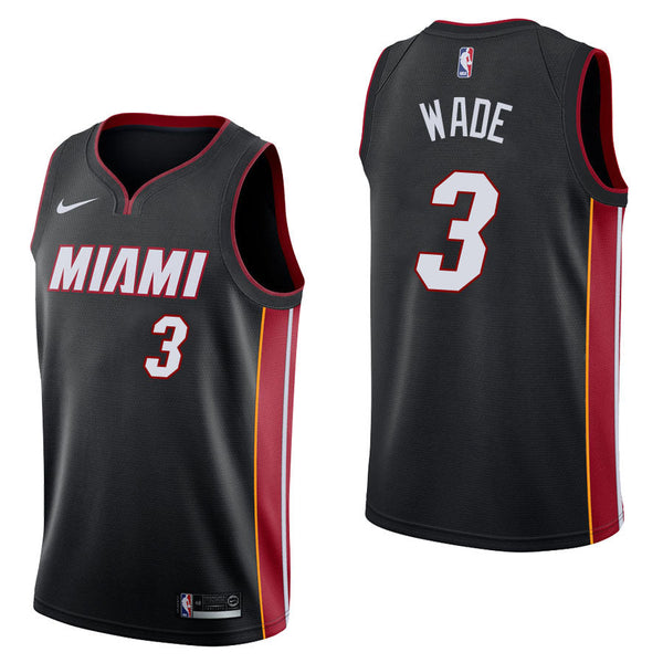 Jersey NBA Miami Heat Zwart - Wade #3