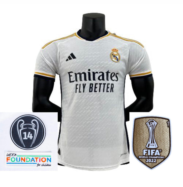 Jersey Real Madrid Home 23/24 Speler Versie - Met Patch CHAMPIONS en FIFA Club World