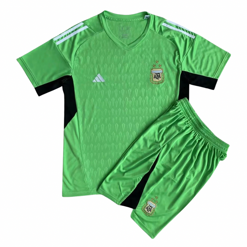 Green Goalkeeper jersey and shorts set Argentina 23/24 For Kids