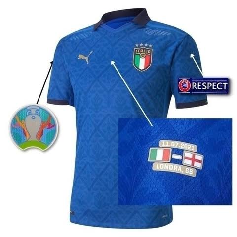 Jersey van Italië met patches van de Eurocopa