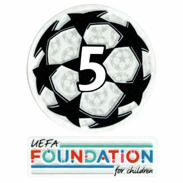 21-23 UCL Starball 5-time winner + UEFA Foundation Patch Set - Barcelona