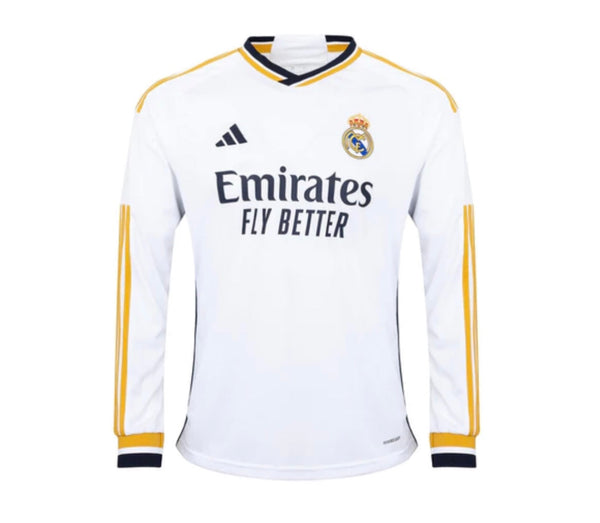 Jersey Real Madrid Lange Mouw Heren Eerste Kit Wit 23/24