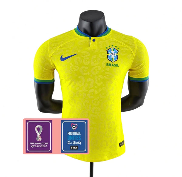 Jersey Brazilië Geel - Spelersversie - 22/23 - Patch Wereldbeker