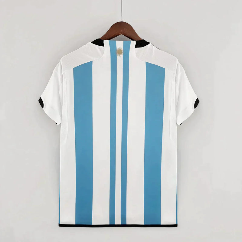 ARGENTINA I KIT JERSEY - 3 STARS - 22/23 - WITH WORLD CUP CHAMPION PATCH - WHITE AND LIGHT BLUE