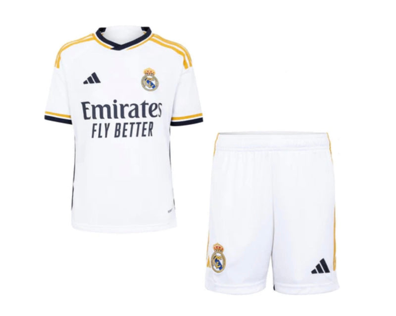 Trui en korte broek voor kinderen Real Madrid Eerste elftal Wit 23/24